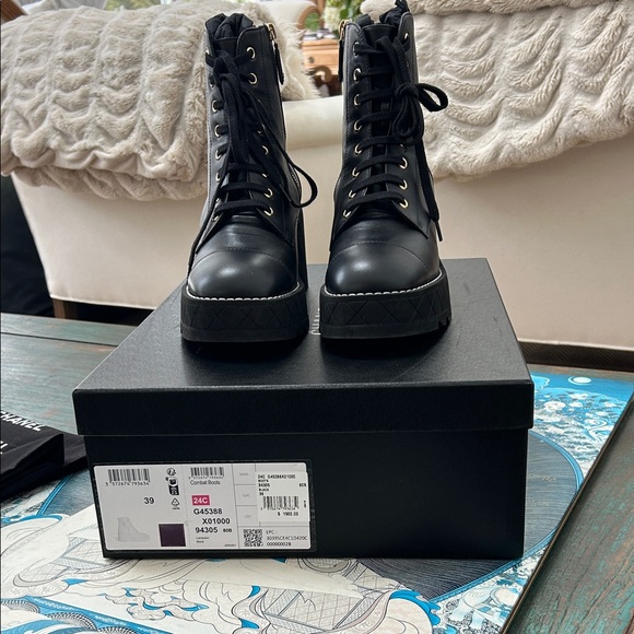 CHANEL Black Combat Boots - Picture 3 of 6